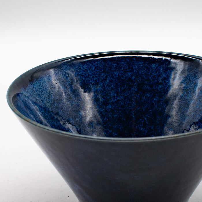 Aito 517317 Navy Minoyaki Rice Bowl Plate Tea Bowl 13x7cm Dishwasher/Microwave Safe-Kiichin - The #1 Place for Japanese Goods in Your Hand!