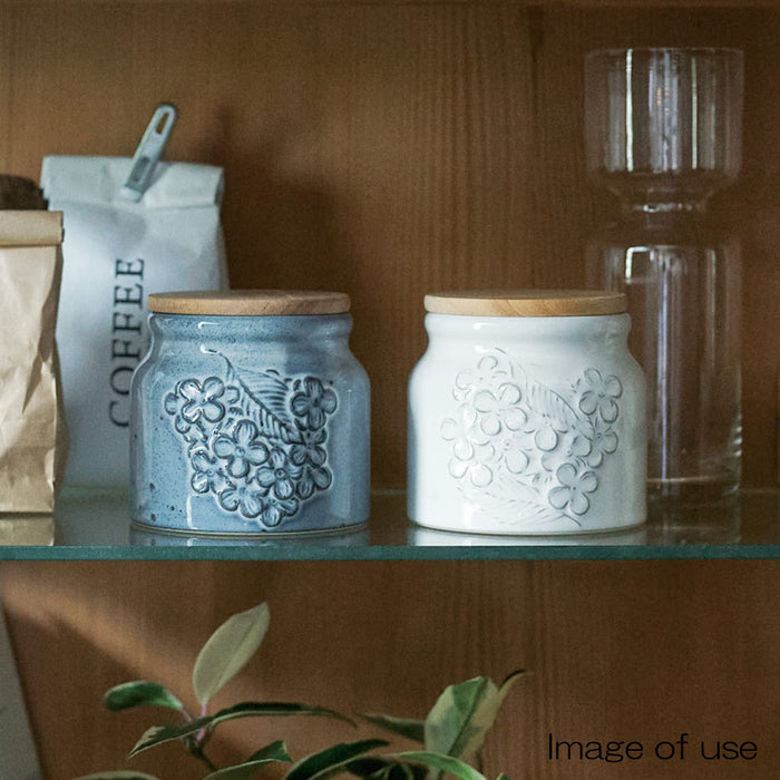 Aito Lien Canister Storage 10cm White Mino Ware 267923-Kiichin - The #1 Place for Japanese Goods in Your Hand!