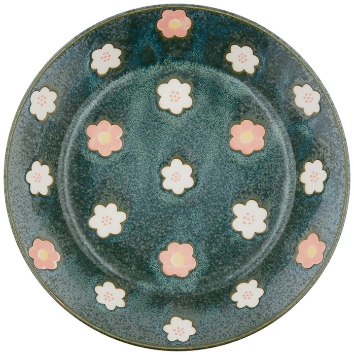 Aito Nordic Flower Curry Plate Pasta Plate 21cm Green Floral 266146 Japan-Kiichin - The #1 Place for Japanese Goods in Your Hand!