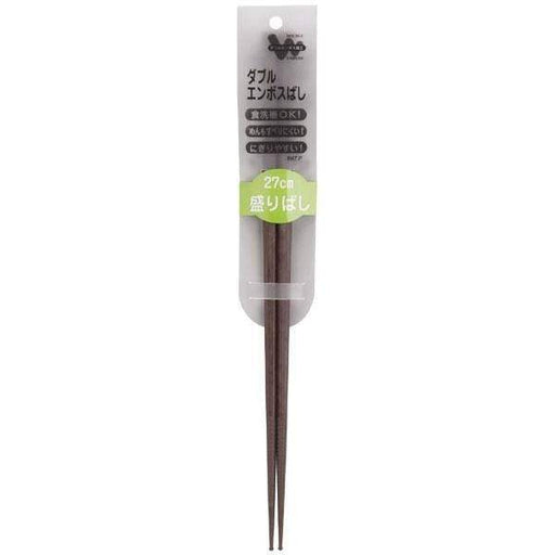 Akebono Brown 27Cm Japanese Non-Slip Double-Embossed Moribashi Plating Chopsticks-Kiichin - The #1 Place for Japanese Goods in Your Hand!