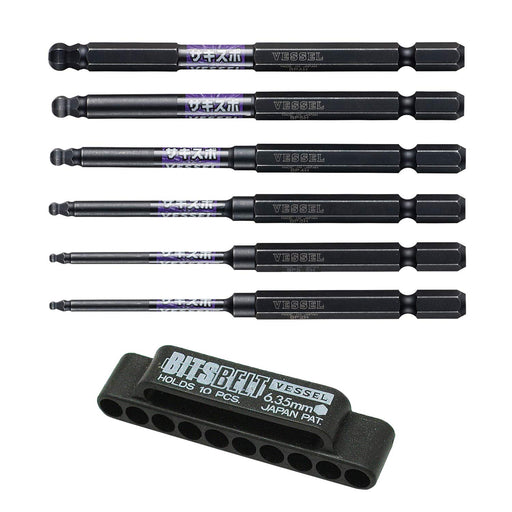 Vessel SS16BP-6PSA 6-Piece Ball Point Driver Bit Set with Holder-Kiichin - The #1 Place for Japanese Goods in Your Hand!