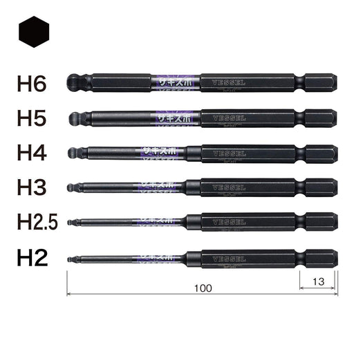 Vessel SS16BP-6PSA 6-Piece Ball Point Driver Bit Set with Holder-Kiichin - The #1 Place for Japanese Goods in Your Hand!