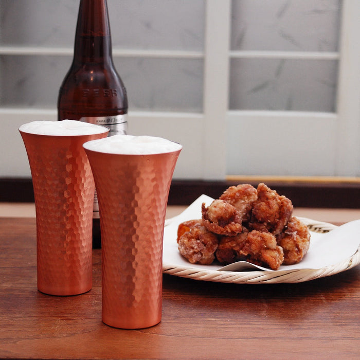 Asahi Copper Beer Glass Set - 380ml (2 Glasses)-Kiichin - The #1 Place for Japanese Goods in Your Hand!