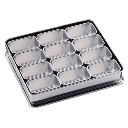 Premium 12-Compartment Stainless Steel Yakumi Seasoning Container by Clover-Kiichin - The #1 Place for Japanese Goods in Your Hand!