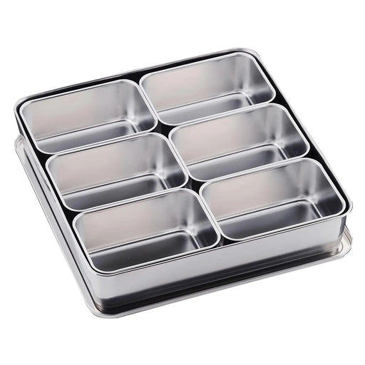 Premium Stainless Steel Yakumi Seasoning Container - 6 Compartments-Kiichin - The #1 Place for Japanese Goods in Your Hand!