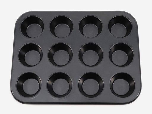 Cotta Japan Tiffany Muffin Mold - 12Pcs Black - 26x20x2.4cm - 4.8x2.4cm - 88656-Kiichin - The #1 Place for Japanese Goods in Your Hand!
