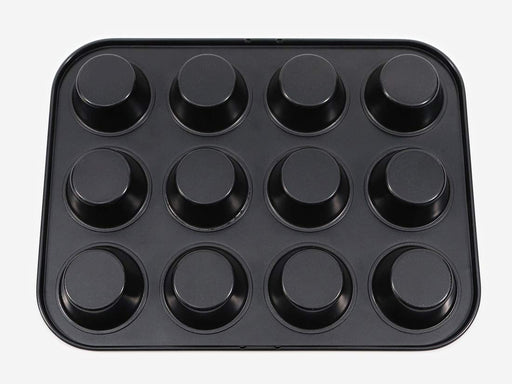 Cotta Japan Tiffany Muffin Mold - 12Pcs Black - 26x20x2.4cm - 4.8x2.4cm - 88656-Kiichin - The #1 Place for Japanese Goods in Your Hand!