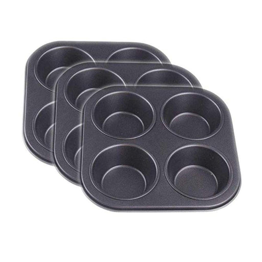 Cz-Ing Japanese Muffin Pan - Non-Stick Carbon Steel Baking Mold Tray (4 Cavities, 3 Plates)-Kiichin - The #1 Place for Japanese Goods in Your Hand!