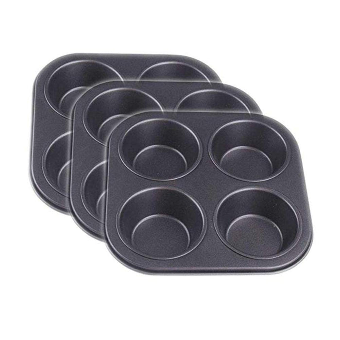 Cz-Ing Japanese Muffin Pan - Non-Stick Carbon Steel Baking Mold Tray (4 Cavities, 3 Plates)-Kiichin - The #1 Place for Japanese Goods in Your Hand!