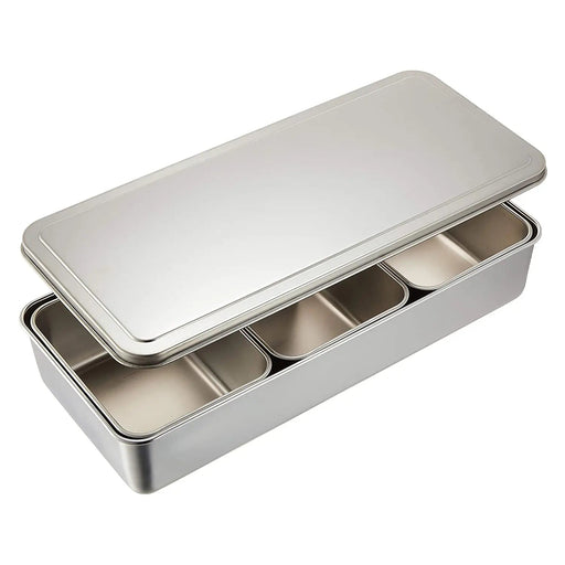Ebm Stainless Steel Yakumi Seasoning Container - 3 Compartments-Kiichin - The #1 Place for Japanese Goods in Your Hand!