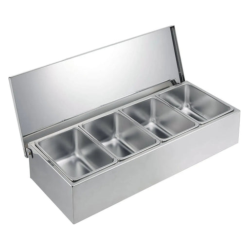 Ebm Stainless Steel Yakumi Seasoning Container - 4 Compartments-Kiichin - The #1 Place for Japanese Goods in Your Hand!