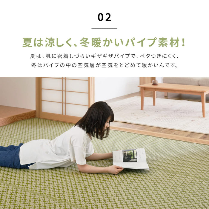 Hagihara Brown Edoma Lewis Flower Rug - Japanese Modern Pet Protection - 2 Tatami Mats - 174X174Cm-Kiichin - The #1 Place for Japanese Goods in Your Hand!