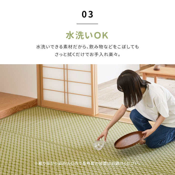 Hagihara Brown Edoma Lewis Flower Rug - Japanese Modern Pet Protection - 2 Tatami Mats - 174X174Cm-Kiichin - The #1 Place for Japanese Goods in Your Hand!