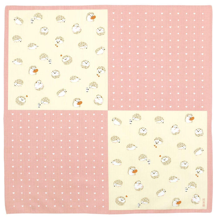Hama Pattern Hedgehog Pink Cloth - 50Cm Japanese Furoshiki-Kiichin - The #1 Place for Japanese Goods in Your Hand!