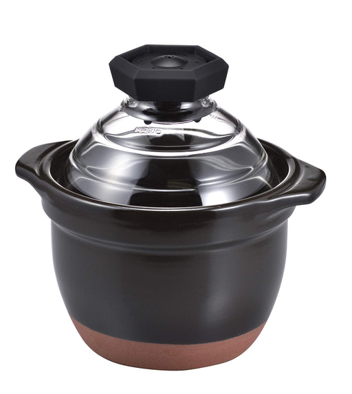 Hario Glass Rice Pot 1-2 Cups GNR-150-B Black Japan-Kiichin - The #1 Place for Japanese Goods in Your Hand!