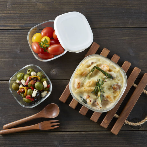 Hario Glass Storage Container - Heat Resistant, Made in Japan, 3Pcs White-Kiichin - The #1 Place for Japanese Goods in Your Hand!