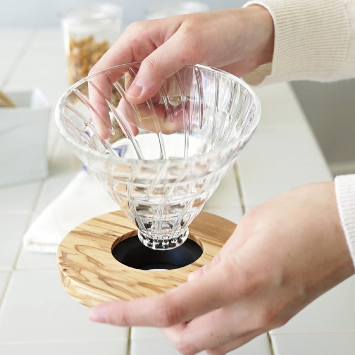 Hario V60 Glass Coffee Dripper Olive Wood 01 VDGR-01-OV 1-2 Cups-Kiichin - The #1 Place for Japanese Goods in Your Hand!