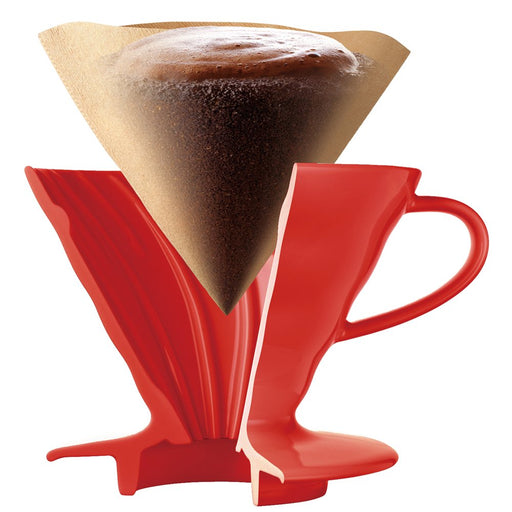 Hario V60 Ceramic Red Coffee Dripper 01 - Japanese Design - 1-2 Cup Capacity-Kiichin - The #1 Place for Japanese Goods in Your Hand!