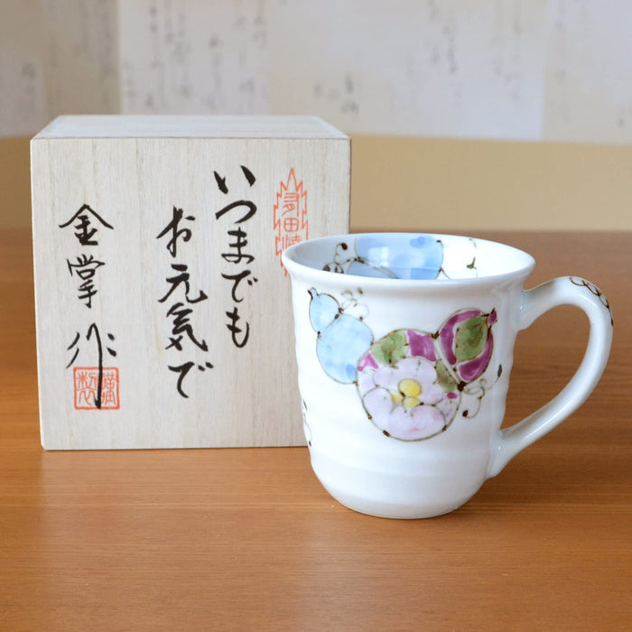 Arita Ware Hanaroku Gourd Blue Hyakuju Noshi Mug - Wooden Box & Message Card Included-Kiichin - The #1 Place for Japanese Goods in Your Hand!
