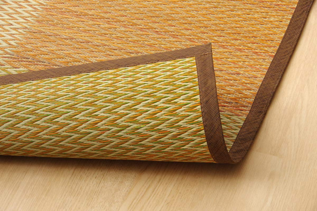 Ikehiko Corp Rush Rug Carpet Hanagoza Pia Edoma 2 Tatami Brown Japan 174X174Cm #4323802-Kiichin - The #1 Place for Japanese Goods in Your Hand!