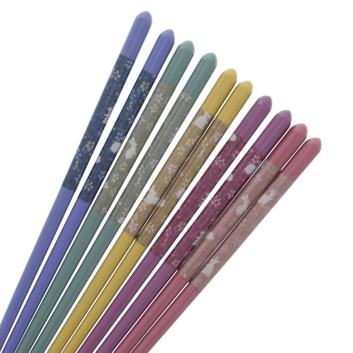 Ishida Japan Wooden Chopsticks Set - Tabi Rabbit Design (5-Piece, 23cm)-Kiichin - The #1 Place for Japanese Goods in Your Hand!