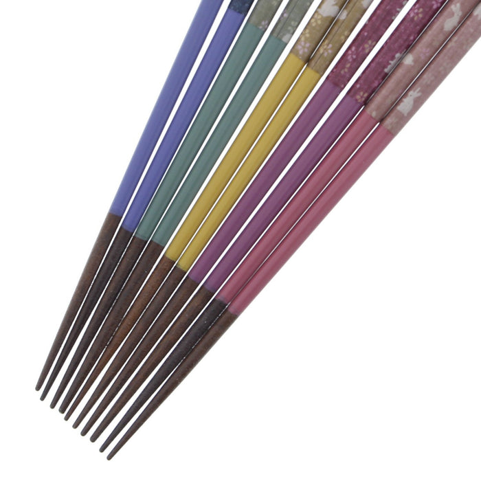 Ishida Japan Wooden Chopsticks Set - Tabi Rabbit Design (5-Piece, 23cm)-Kiichin - The #1 Place for Japanese Goods in Your Hand!