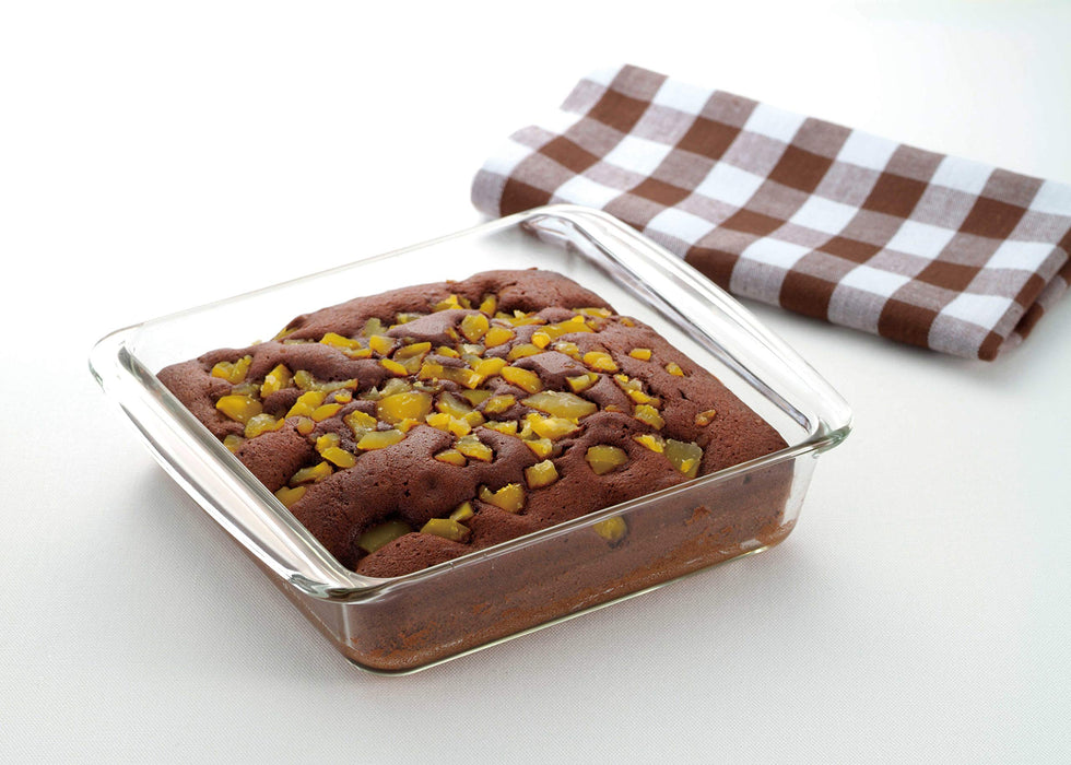 Iwaki 2L Square Gratin Dish - Heat Resistant Glass Baking Plate - Ovenware Microwave Oven Safe - Japan-Kiichin - The #1 Place for Japanese Goods in Your Hand!