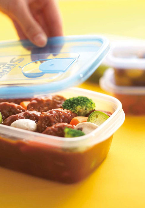 Iwasaki Industry Japan Antibacterial Microwave Storage Container - Smart Flap Square 610Ml (3Pcs)-Kiichin - The #1 Place for Japanese Goods in Your Hand!