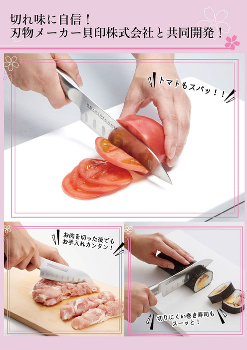 Kai Santoku Knife 15cm Silver Blade 213935 Japan Magoroku-Sakura-Kiichin - The #1 Place for Japanese Goods in Your Hand!