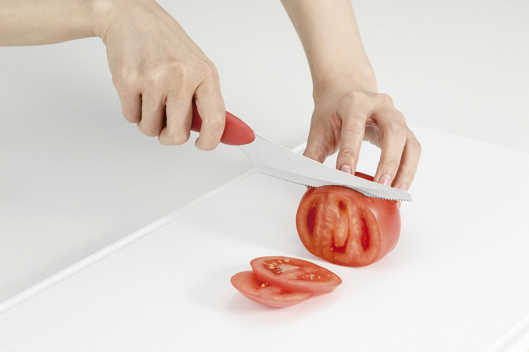 Kai DH-2613 Tomato & Broad Beans Knife Easy Cutting Red-Kiichin - The #1 Place for Japanese Goods in Your Hand!