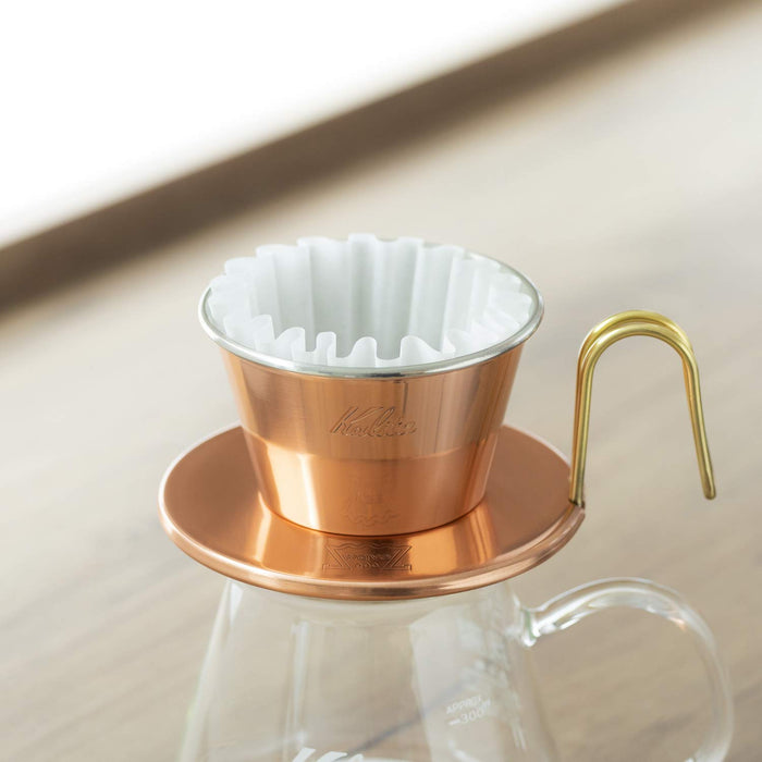 Kalita Wave Copper Coffee Dripper - Japanese Made for 1-2 People-Kiichin - The #1 Place for Japanese Goods in Your Hand!