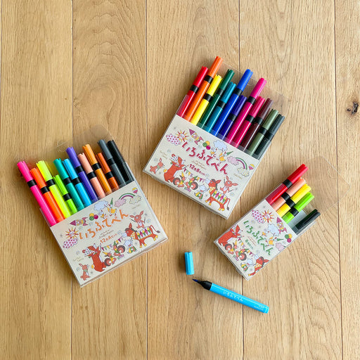 Kokuyo Irofude 6-Color Brush Pen Set - Ke-Ac34-6, Made in Japan-Kiichin - The #1 Place for Japanese Goods in Your Hand!