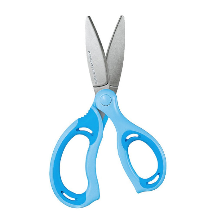 Kokuyo Japan Aerofit Sakusa Glueless Blade Blue Kids Scissors - P270B-Kiichin - The #1 Place for Japanese Goods in Your Hand!