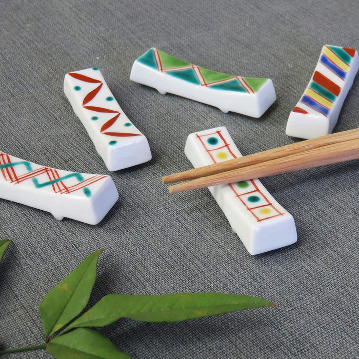 Wasa No Kura Japanese Tableware 5-Piece Komon Pottery Chopstick Rest Set-Kiichin - The #1 Place for Japanese Goods in Your Hand!