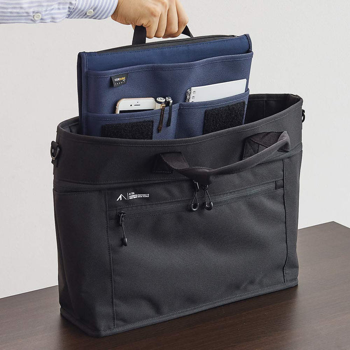 Lihit Lab Navy Cordura Flat Pouch A7768-11 - Japanese-Made Compact Storage-Kiichin - The #1 Place for Japanese Goods in Your Hand!