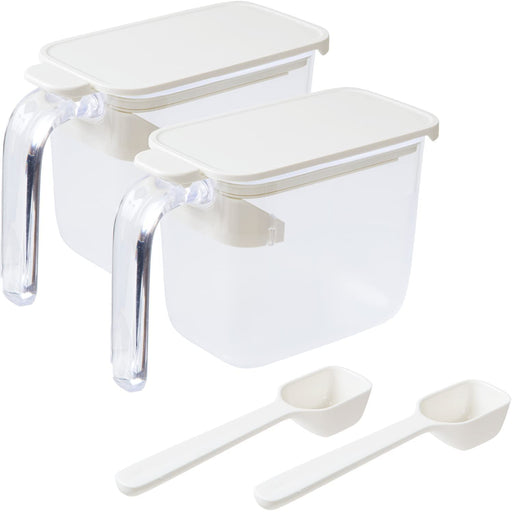 Marna Japan Seasoning Pot Set (2 Pieces/White) - Salt & Sugar Container-Kiichin - The #1 Place for Japanese Goods in Your Hand!