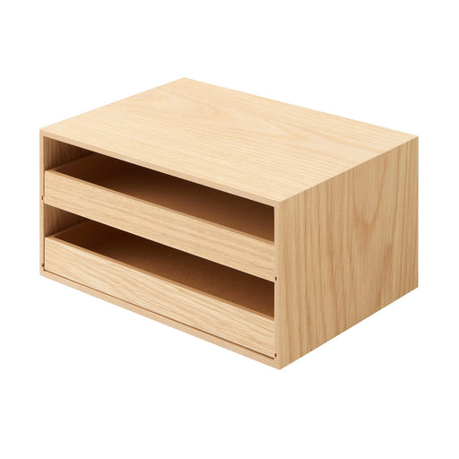Mujirushi Ryohin Wooden Tray Storage with 2 Drawers - 25.2X17X12.6Cm-Kiichin - The #1 Place for Japanese Goods in Your Hand!