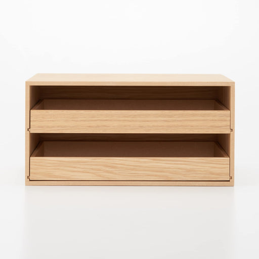 Mujirushi Ryohin Wooden Tray Storage with 2 Drawers - 25.2X17X12.6Cm-Kiichin - The #1 Place for Japanese Goods in Your Hand!