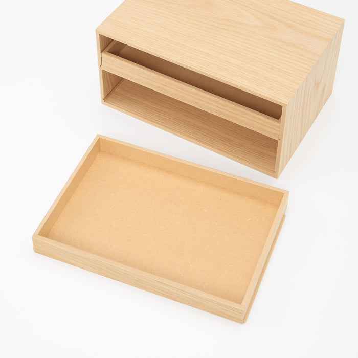 Mujirushi Ryohin Wooden Tray Storage with 2 Drawers - 25.2X17X12.6Cm-Kiichin - The #1 Place for Japanese Goods in Your Hand!