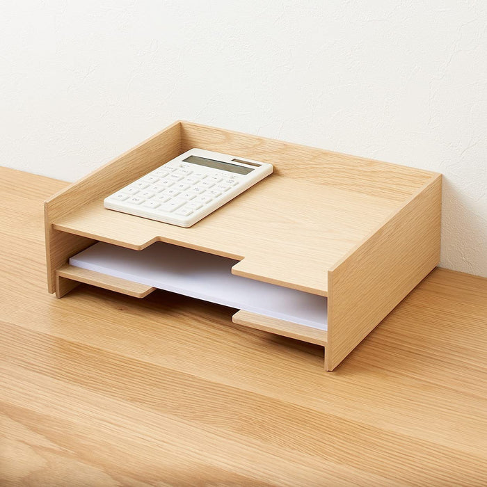 Mujirushi Ryohin Japan A4 Wooden Document Tray - 2 Tiers-Kiichin - The #1 Place for Japanese Goods in Your Hand!