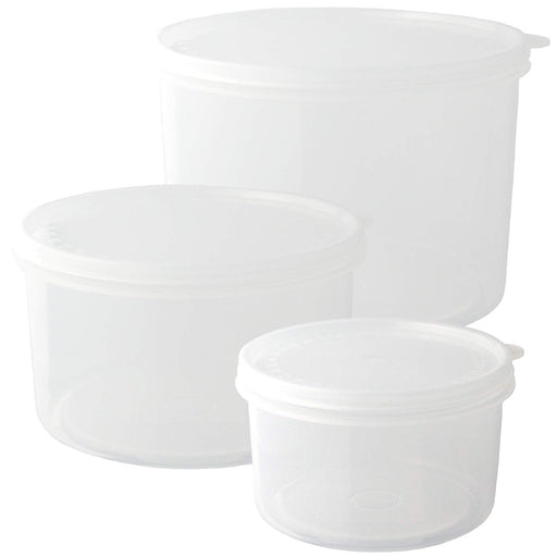 Nagao Round Storage Container Set - Made In Japan, 490Ml 900Ml 1700Ml-Kiichin - The #1 Place for Japanese Goods in Your Hand!