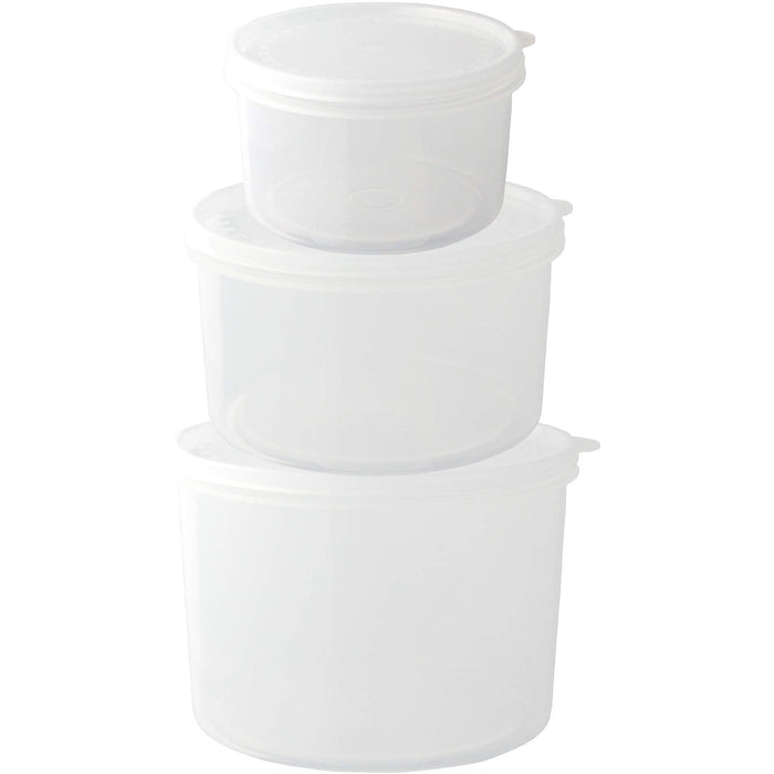 Nagao Round Storage Container Set - Made In Japan, 490Ml 900Ml 1700Ml-Kiichin - The #1 Place for Japanese Goods in Your Hand!