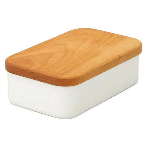 Noda Horo Enamel Container with Cherry Wood Cover – Fits 200g of Butter-Kiichin - The #1 Place for Japanese Goods in Your Hand!