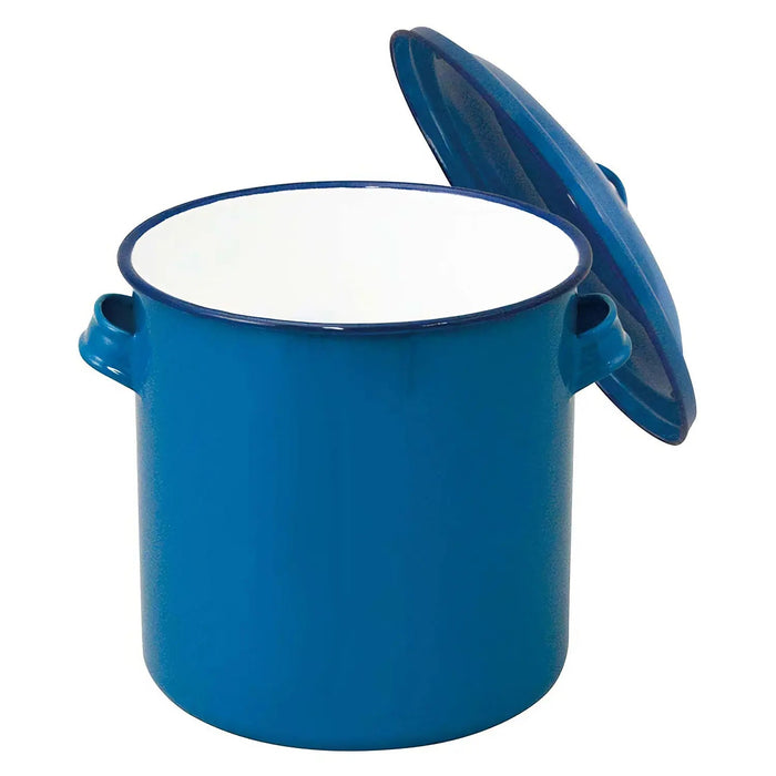 Noda Horo 14cm Enamelware Storage Jar with Lid - Stylish and Functional Kitchen Organizer-Kiichin - The #1 Place for Japanese Goods in Your Hand!