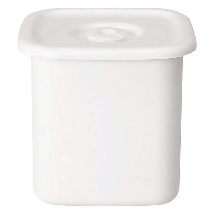 Noda Horo White Enamel Square Food Containers - Large Size with Sealed Lid-Kiichin - The #1 Place for Japanese Goods in Your Hand!
