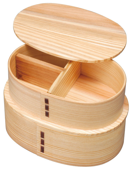 Ruozhao Japan 2-Tier Oval Bento Box - Natural Ph02Sw-Kiichin - The #1 Place for Japanese Goods in Your Hand!
