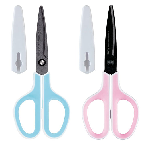 Plus Japan Scissors Fit Cut Curve Fluorine Coat Tape Glue Set - Blue & Pink (34516+34547)-Kiichin - The #1 Place for Japanese Goods in Your Hand!