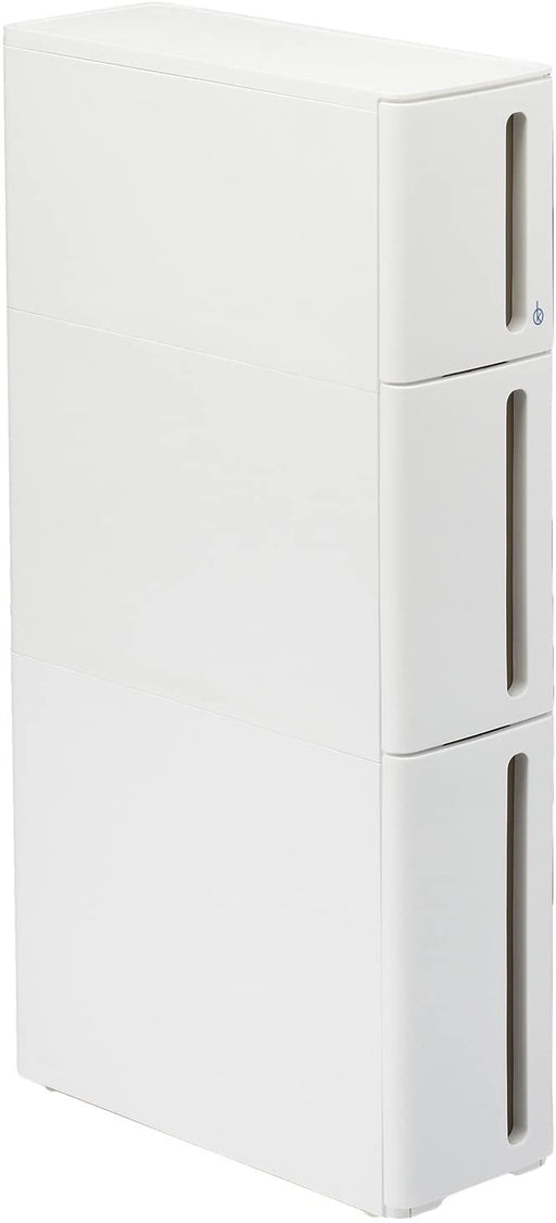 Sanka Japan Stranti Casters Gap Storage 17Cm 3-Tier White Kitchen Rack 85Cm Stackable - Locking & Fall Prevention-Kiichin - The #1 Place for Japanese Goods in Your Hand!