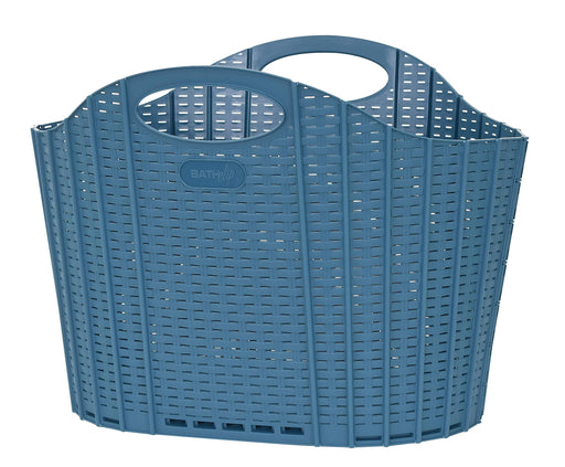 Seiei Japan Blue Rattan Style Laundry Basket - Compact Storage-Kiichin - The #1 Place for Japanese Goods in Your Hand!
