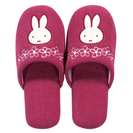 Senko Miffy Pink Floral Slippers - Japanese Size 24Cm - 61273-Kiichin - The #1 Place for Japanese Goods in Your Hand!
